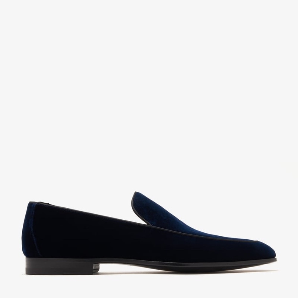MAGNANNI Velvet loafers navy men’s new